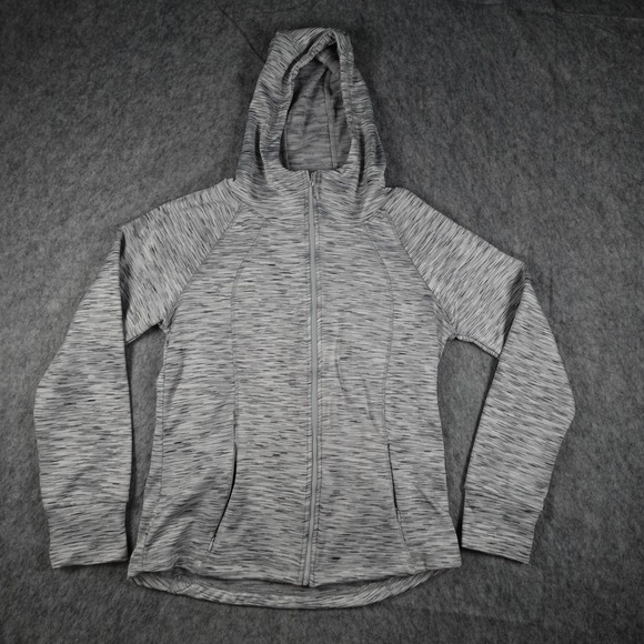 Spyder Active Tops - Spyder Hoodie Women Large Gray Space Dye Full Zip Activewear Sweatshirt
